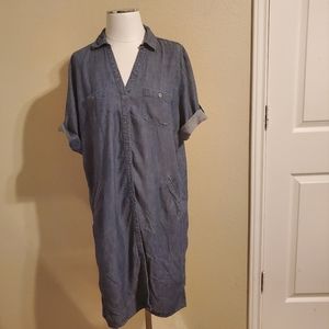 J.Jill Blue Denim Chambray Shirt Dress